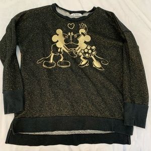 Disney Parks Women’s Black Metallic Mickey Mouse and Minnie Mouse Spirit Jersey